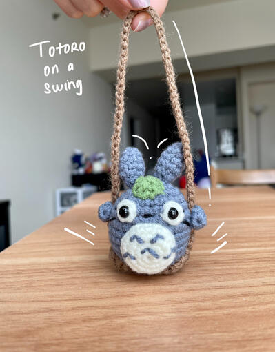 Totoro on a swing